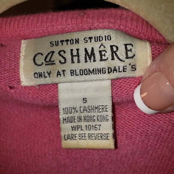 Sutton Studio Cashmere Pink Crew Neck Sweater - S - CRAFT - Picture 8 of 8